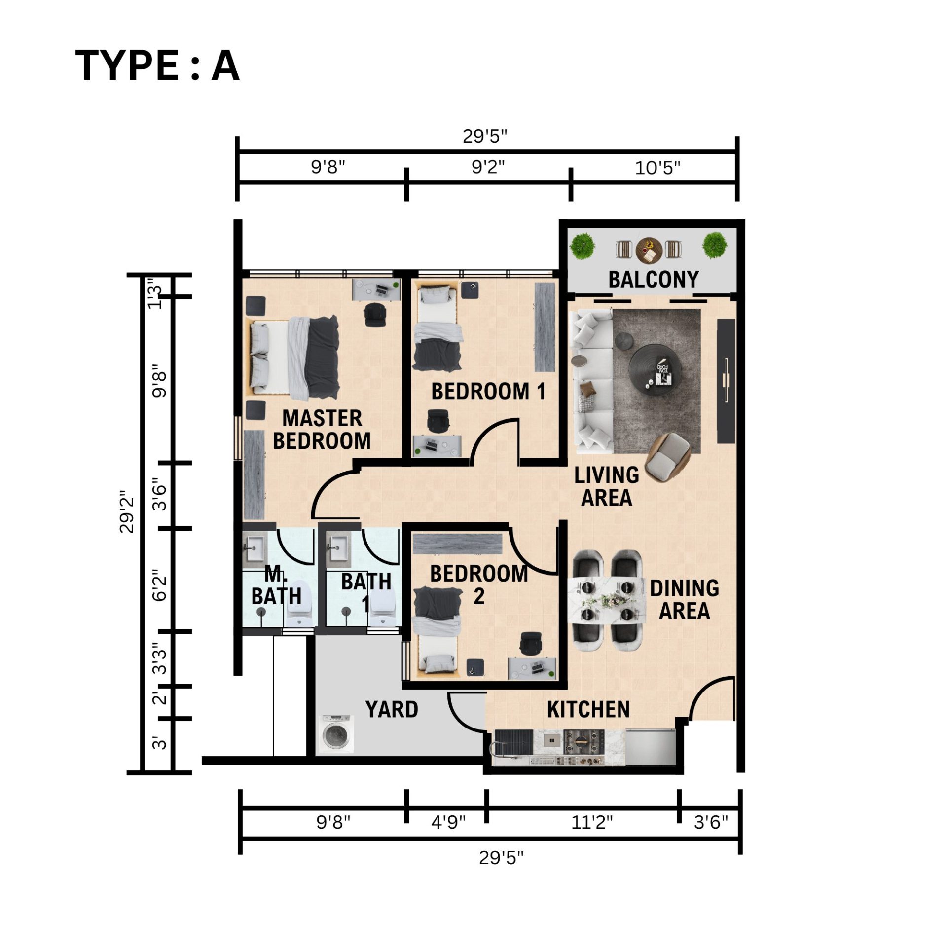 Alam Pesona Phase 2 Type A floor plan