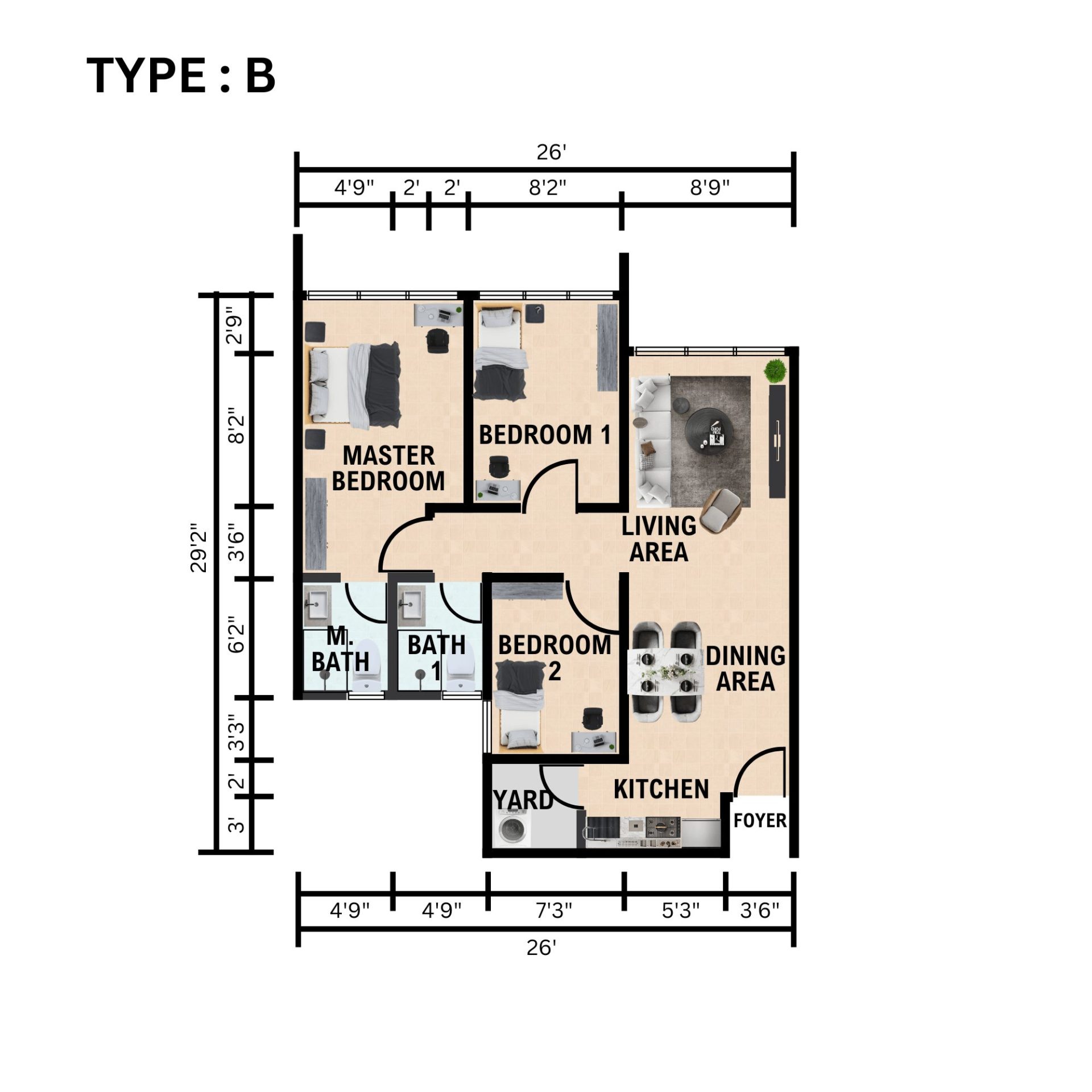 Alam Pesona Phase 2 Type B floor plan