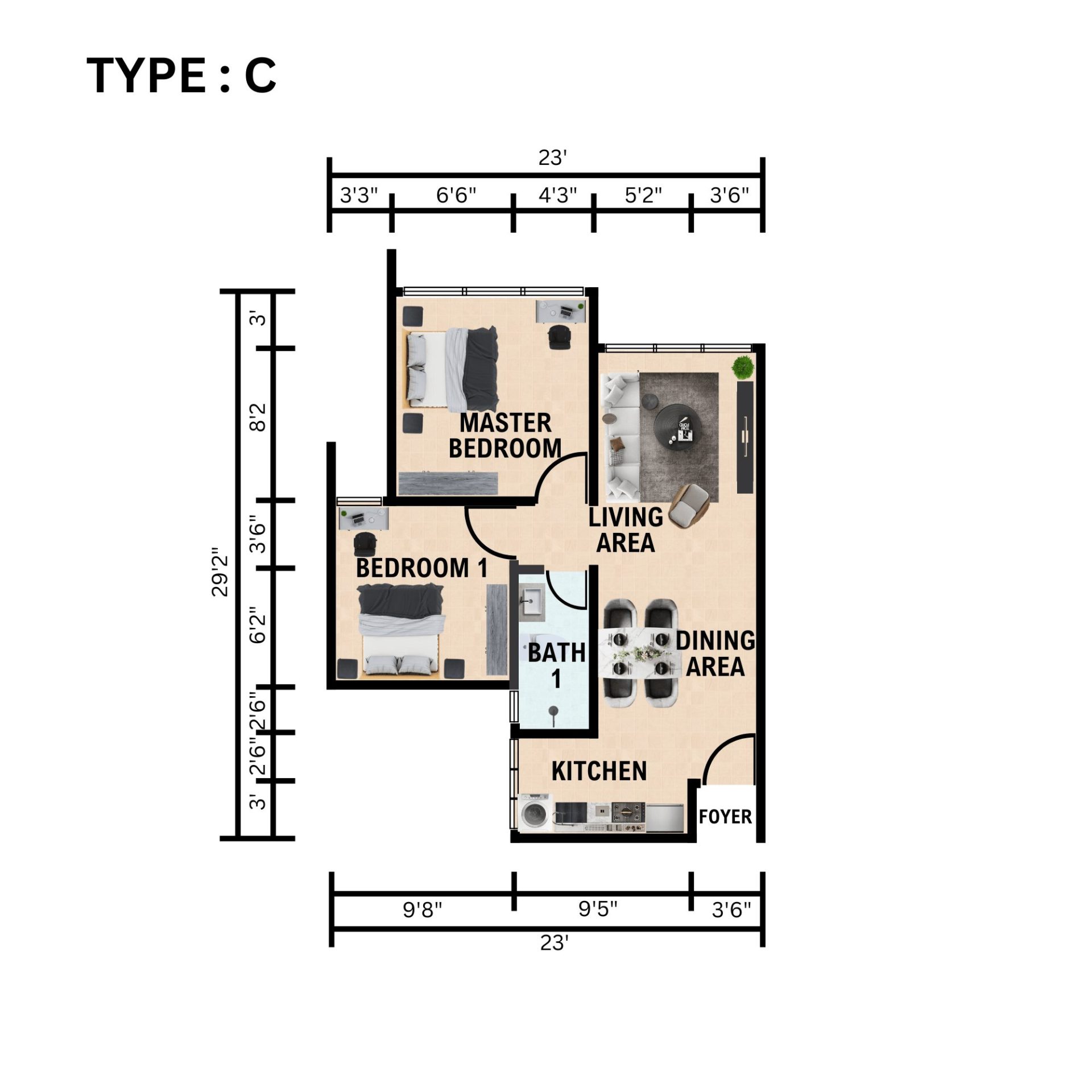 Alam Pesona Phase 2 Type C floor plan